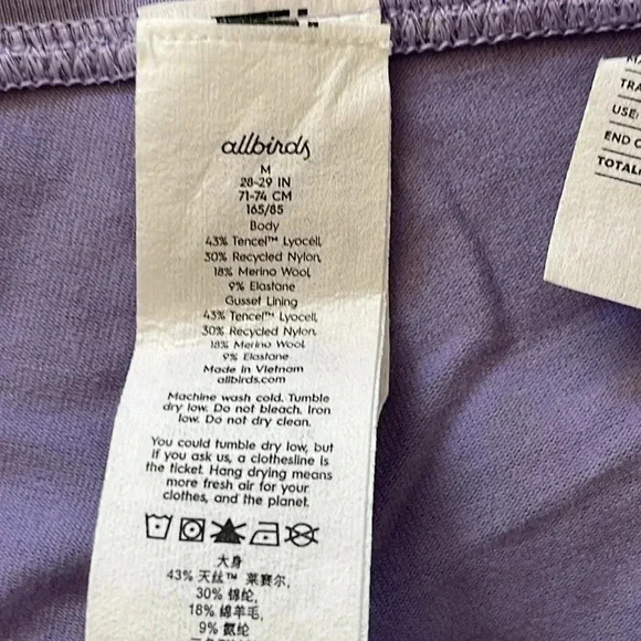 NWT Allbirds natural flow legging purple hush merino wool - Picture 9 of 10